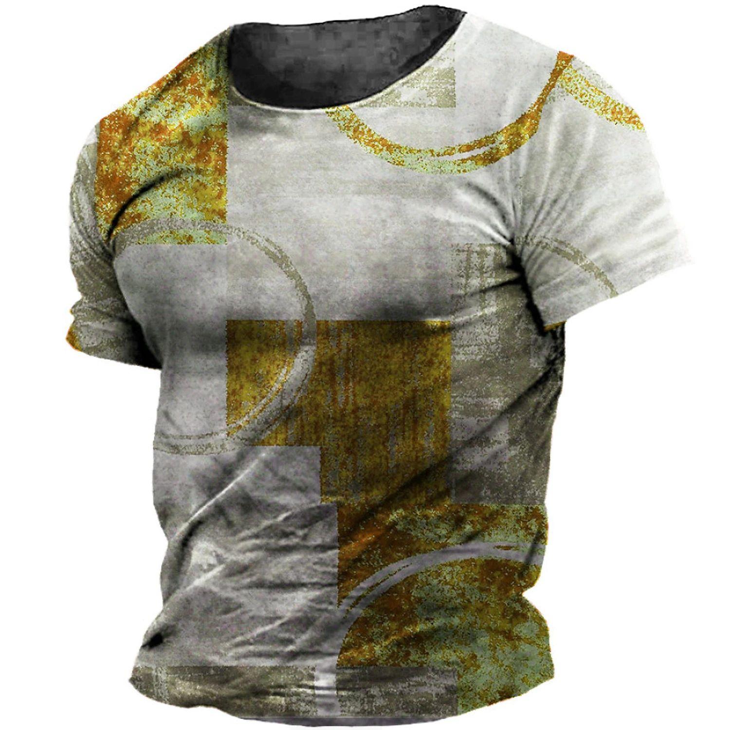 

Винтажный клетчатый принт мужская футболка летняя повседневная толстовка с круглым вырезом свободный джерси короткий рукав дешевые футболки повседневная мужская одежда 2XL