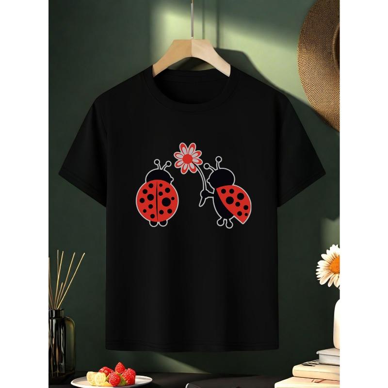 Europäische Größen Mädchen Sommer Kurzarm T-Shirt - Weiche Atmungsaktive Rundhals Bluse, Lässige Freizeitkleidung für & Spielverabredungen