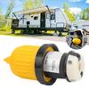 RV Cord Connector Locking Plug W/Cover Ring Power Socket 30Amp 125V for Caravan Trailer