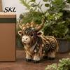 Artistic Home Decor Craft Highland Cow Bead Kit, Mythical DIY Tiny Complete Crafting Set 3D Beaded Animal, Art Project for Adults Teens Handmade Gift