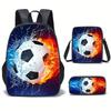 3pcs Set Soccer Casual Backpack, Combination Set Bag for Teenager