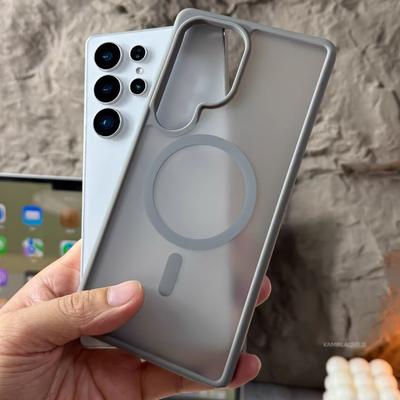 Luxury Matte Translucent For Magsafe Charge Case For Samsung S25 S24 S23 S22 Ultra Plus A56 A36 A26 A16 A55 A35 Frosted PC Cover
