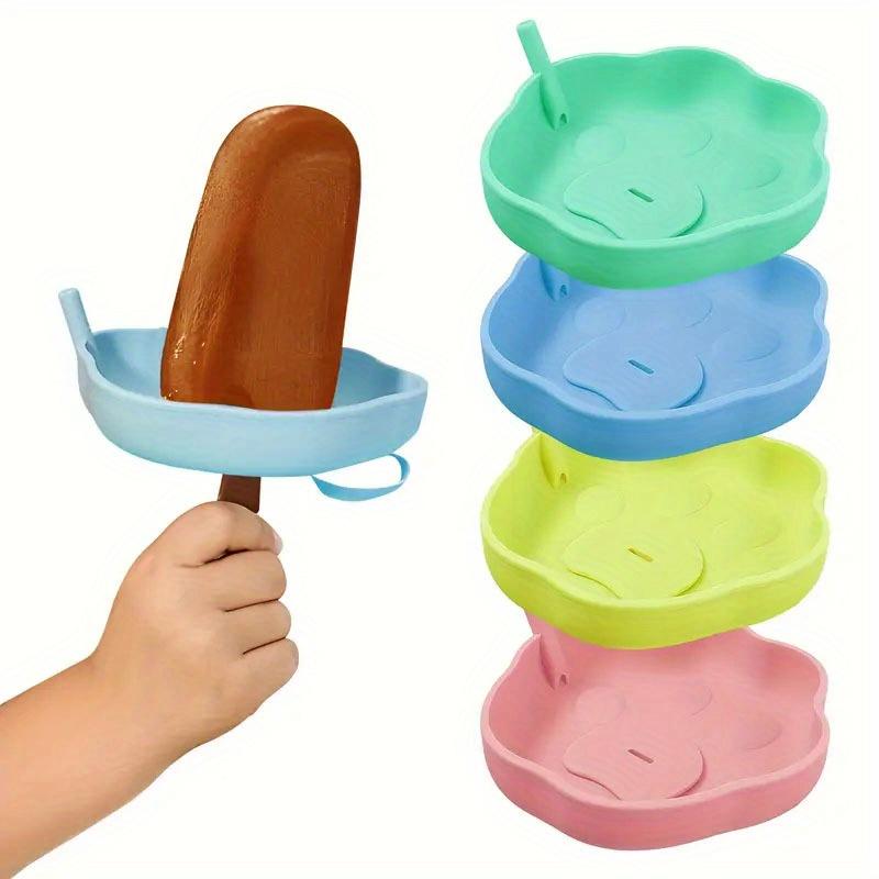 4pcs Silicone Popsicle And Ice Cream Holder Set - Leak-Proof, Reusable, Perfect for Summer Parties, Ice Cream Stand