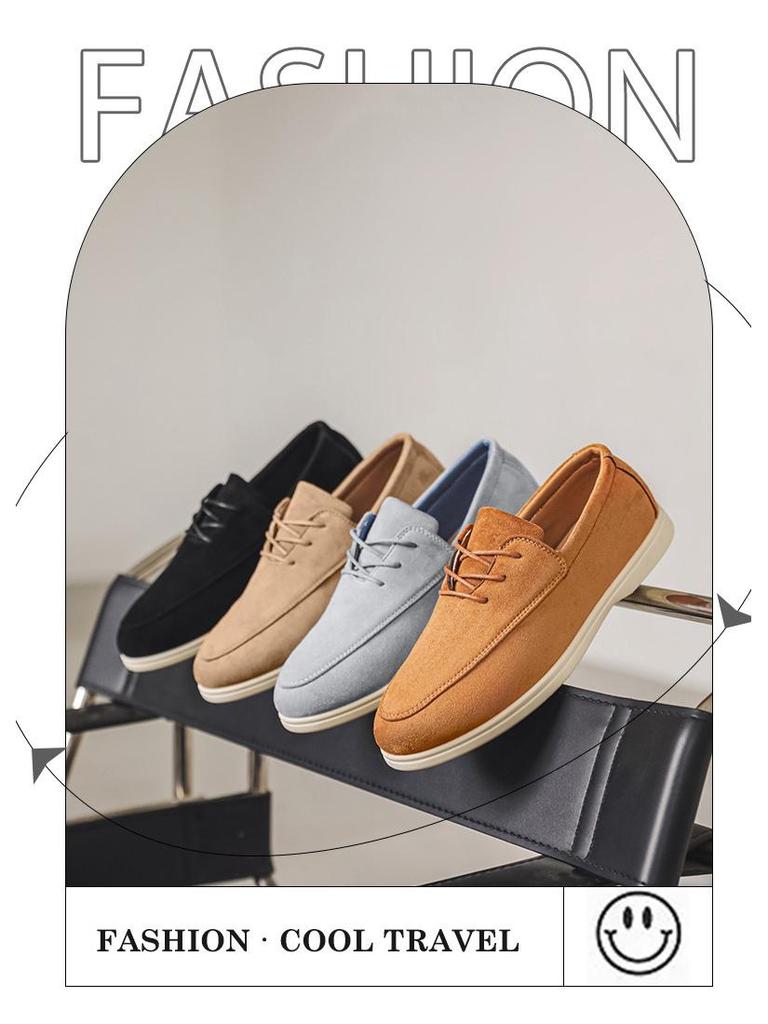 Herr Sommar Casual Slip-On Loafers - Koreansk Mode, Andningsbara, Trendiga, Mångsidiga (B-7)