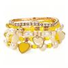 European and American multi-piece bracelet handmade beaded pearl rhinestone bracelet women's bohemian fashion love bracelet