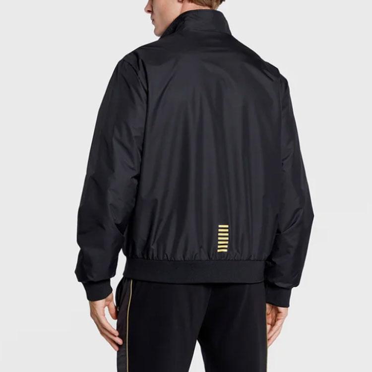 EMPORIO ARMANI EA7 FW22 Letter Logo Print Zippers Stand Collar Fleece Lined Jackets & Coats Men's 6LPB27-PN27Z-0208
