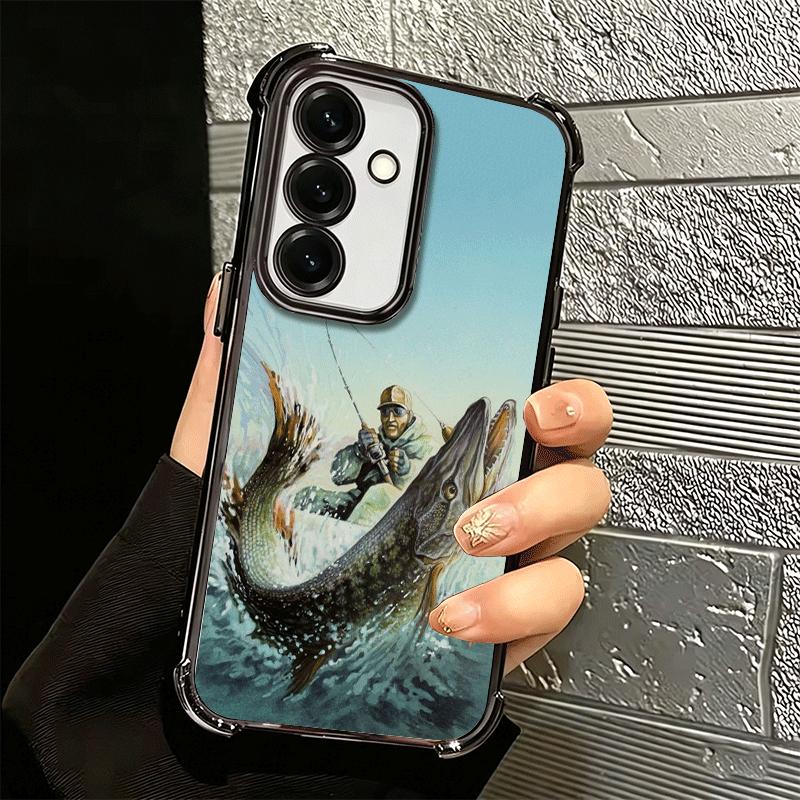 Hunting Fishing Man Plating Phone Case For Samsung A17 A07 A37 A57 A16 A56 A15 A55 A14 A54 A13 A53 A26 A36 A25 A35 A24 A34 A23 A