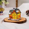 Weihnachten glühende Haus Ornament romantische warme Beleuchtung Harz Handwerk Desktop LED schneebedeckte Haus Dekoration Figur Statue Festival Geschenk
