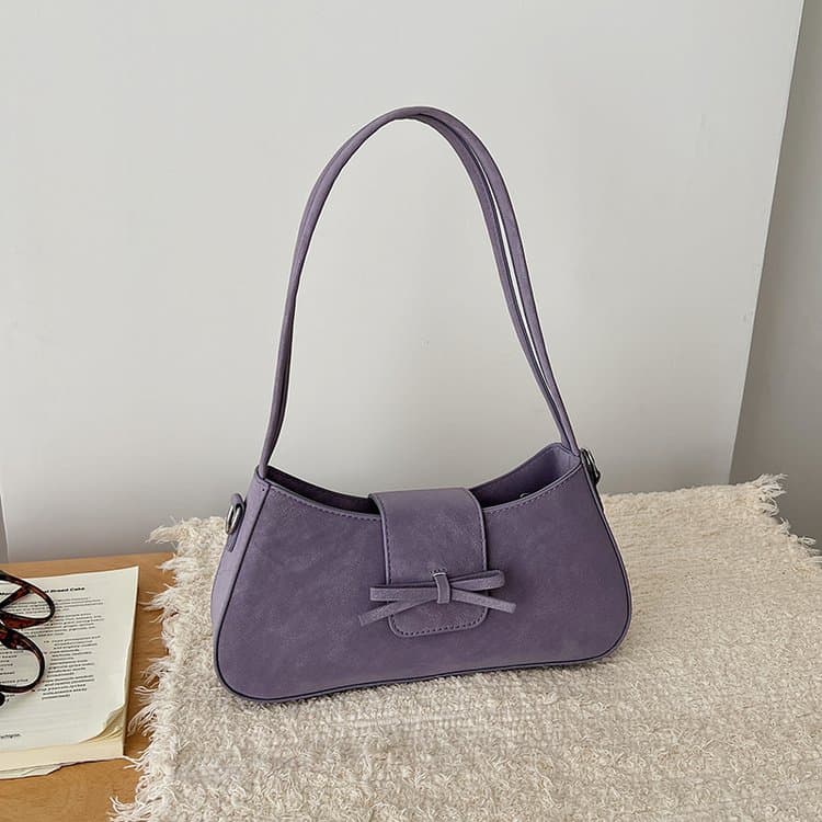 Borsa a tracolla singola da donna con decorazione a fiocco, borsa da ascella