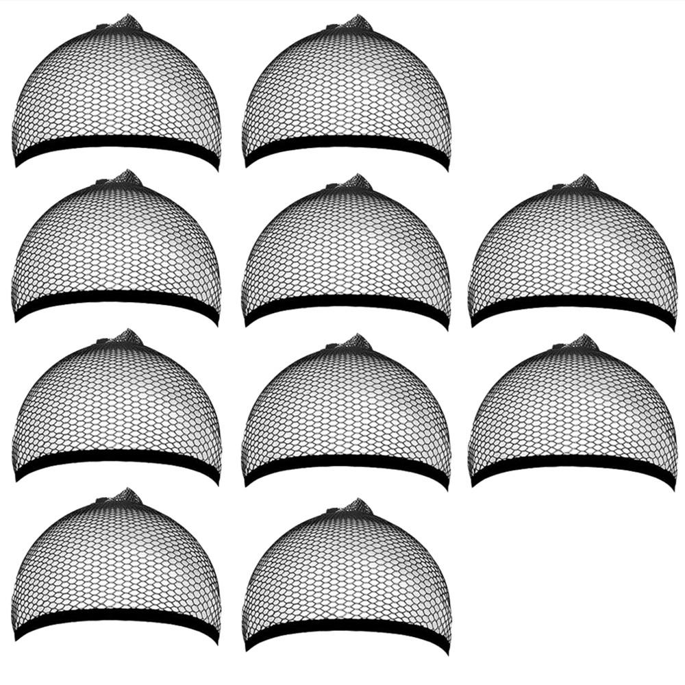 HENRY MARGU Black Mesh Net Synthetic Wig Cap Liner Weaving Cap for Wigs Elastic Hair Net Close End Fishnet Wig Caps Average Size