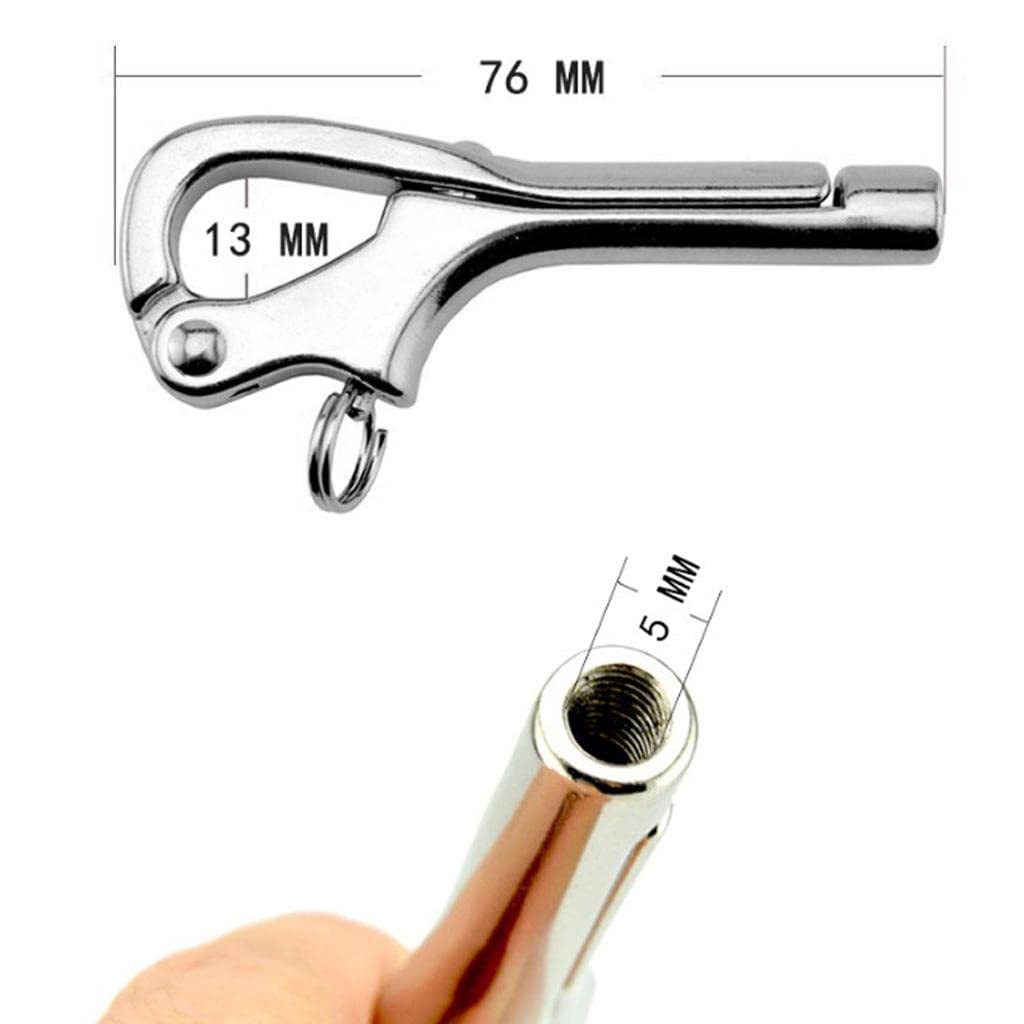 SM SunniMix Marine Stainless Steel Hook Applicable Boat Release Buckle Outdoor Boat Accessories, 76mm
