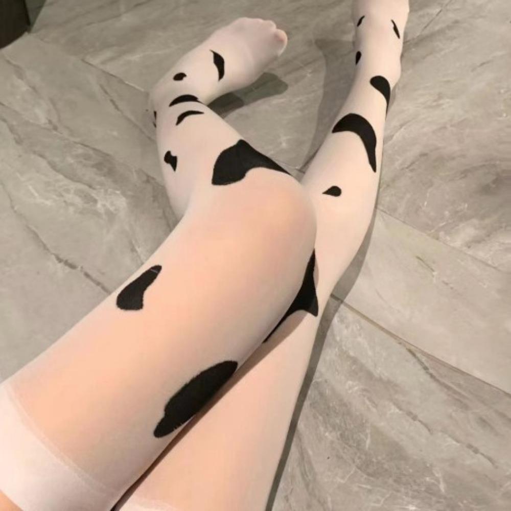 Manufacturer Japanese Cow Stockings Sex Stockings Cute Long Tube Milk White Spotted Socks High Top Knee Socks Female Hair