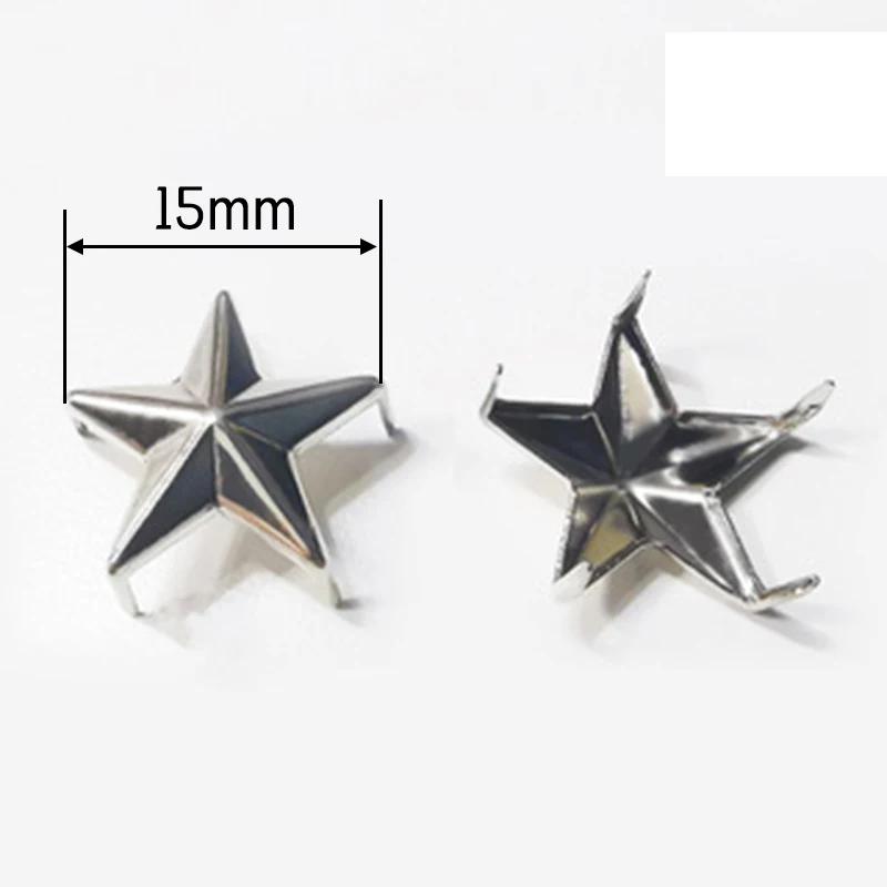 Star Rivets 7mm 10mm 15mm 20mm Gold Silver Buttons DIY Scrapbooking Embellishment Handmade Shoes Bags Fastener Brads Decors