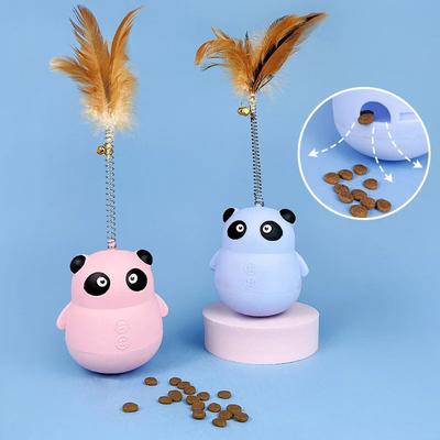 Pet Tumbler Leaking Food Ball Cat Toy Feather Teaser Cat Stick Puppy Dog Interactive Boredom Educational Toy