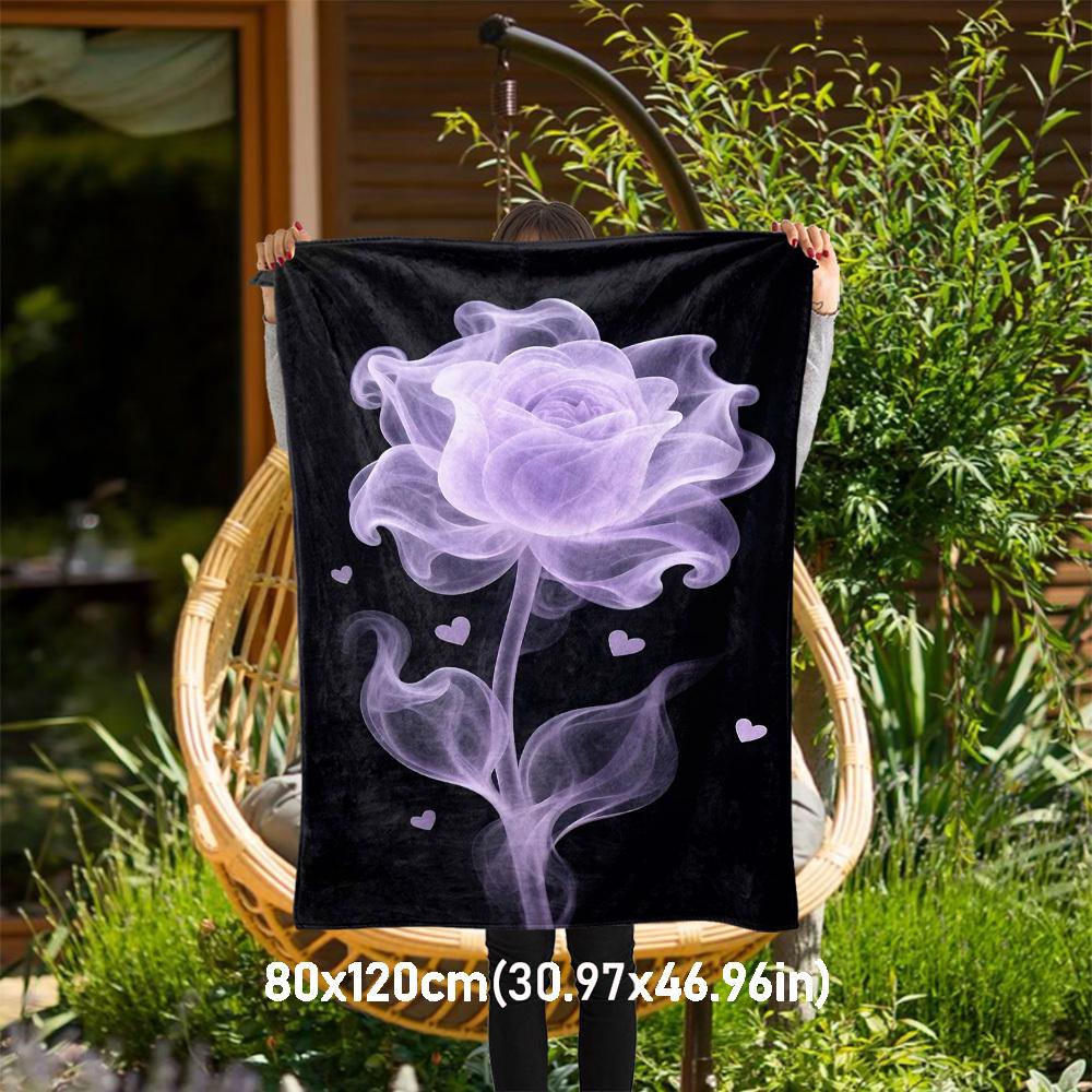 

1pc rose heart Outdoor Flannel Blanket Soft Warm All-Season Throw for Sofa Bed Car Camping Office, Cozy Gift Idea1126S 80x120cm(31x47inch)