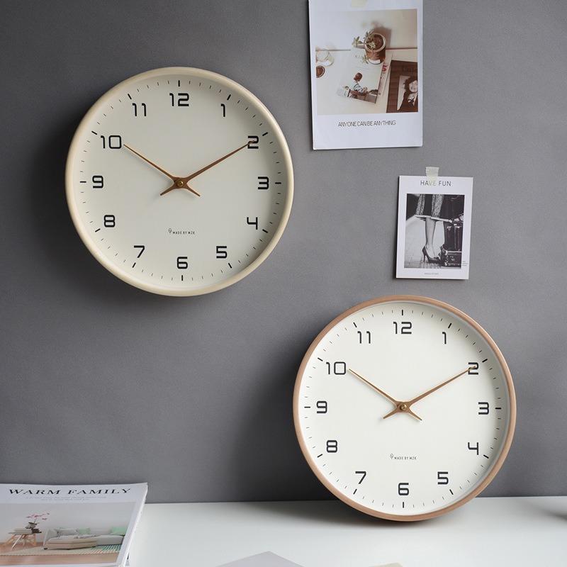 Nordic Style Large Wooden Wall Clock Modern Minimalist Mute Clocks Living Room Home Decor Wood Wall Clock 12inch