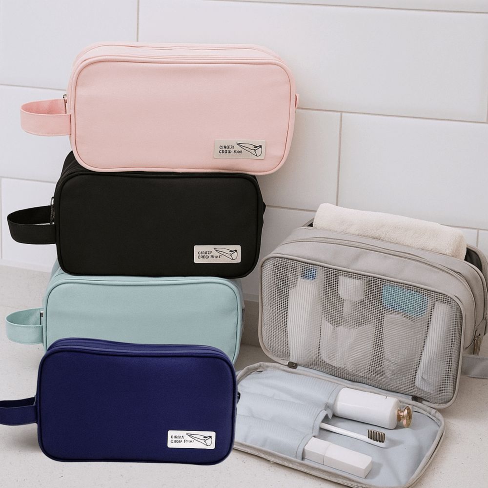 Large Capacity Travel Makeup Bag Dry Wet Separation Beauty Wash Pouch  Bathroom Organizer