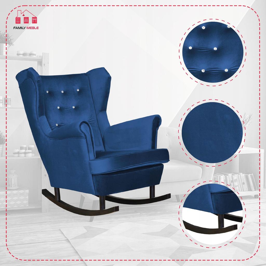 Diana Rocking Chair Scandinavian Family Furniture Indigo Blue