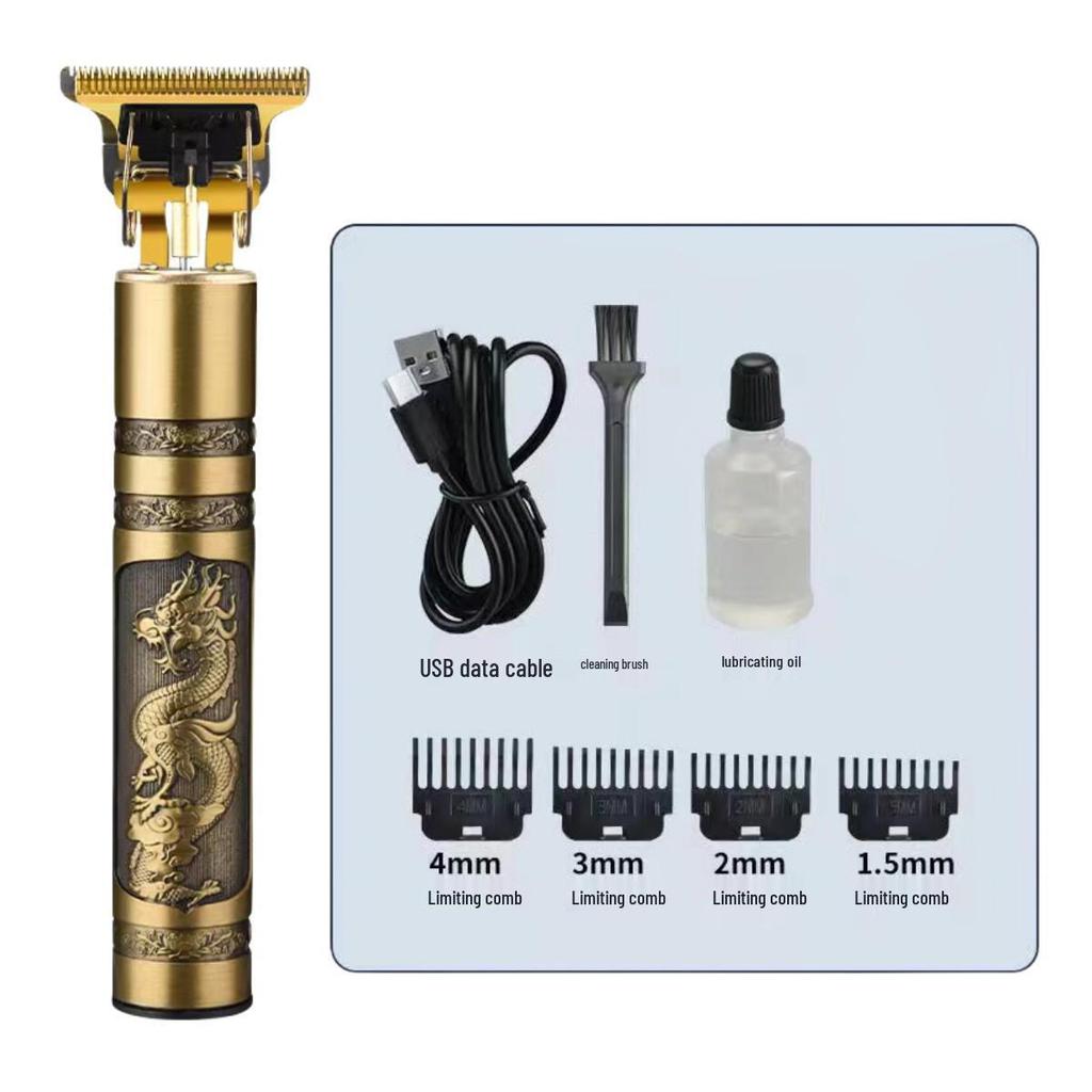 Professional Electric Hair Clipper for Barbers & Home: Precision Carving, Slicked Back Styles, Bald Head Trim.