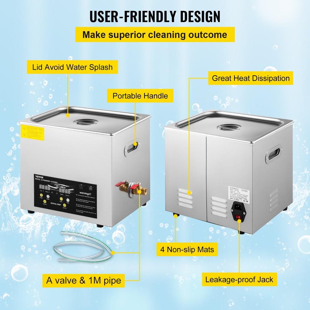 10L Digital Ultrasonic Cleaner Heater Timer Jewelry Eyeglasses Cleaning