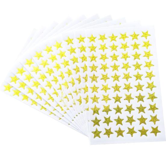 Holographic Star Stickers Self-Adhesive Mini Glitter Gold Star Stickers for Kids Reward Behavior Chart School Classroom Student Teacher Supplies
