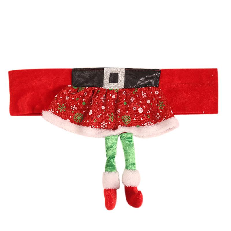 1Pc Chair Cover Girl Skirt Christmas Elf Christmas Decoration Santa Claus Belt DIY Christmas Dinner Seat Cover