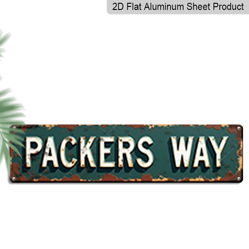

15.7×3.94inch Compatible for Green Packers Way Sign - Rustic Vintage Metal Wall Art Aluminum Sign/decorative Sign, Street Sign Suitable for Home 40cm x 10cm