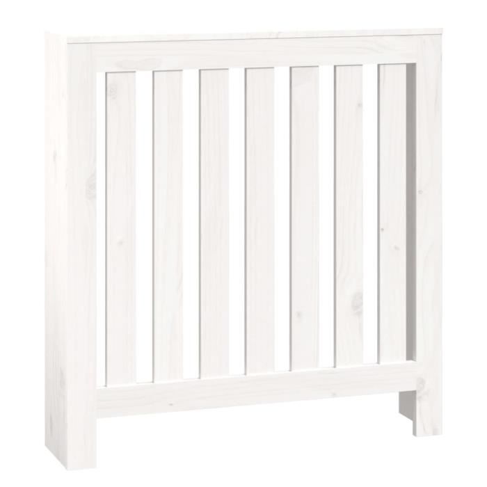 822567 vidaXL Radiator Cover White 79.5x19x84 Cm Solid Pine Wood