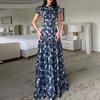 New Spring Women's Clothing, European and American Dresses, Fashionable, Elegant and Loose Plant-printed Dresses