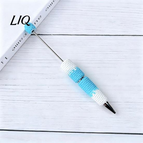 Novelty Rainbow Pens DIY Beadable Pen, Colorful Fancy Beaded Crafting Ballpoint Smooth Flow Gift for Students, Party Favors, Creative Office Supplies