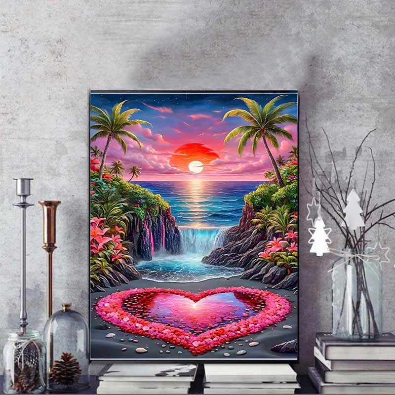 5D Landscape Art Diamond Kit, DIY Diamond Painting Waterfall and Crafts To Decorate Home Walls