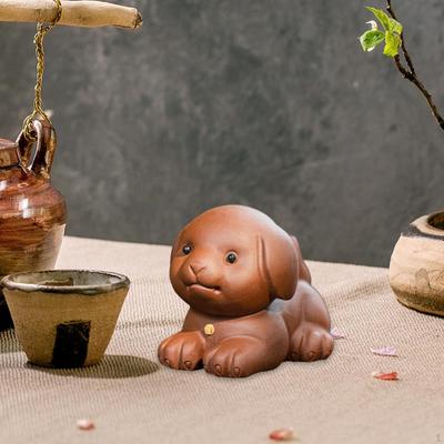 Ton Welpen Tee Haustier Ornamente Figur Kung Fu Modell für Schreibtisch Regal