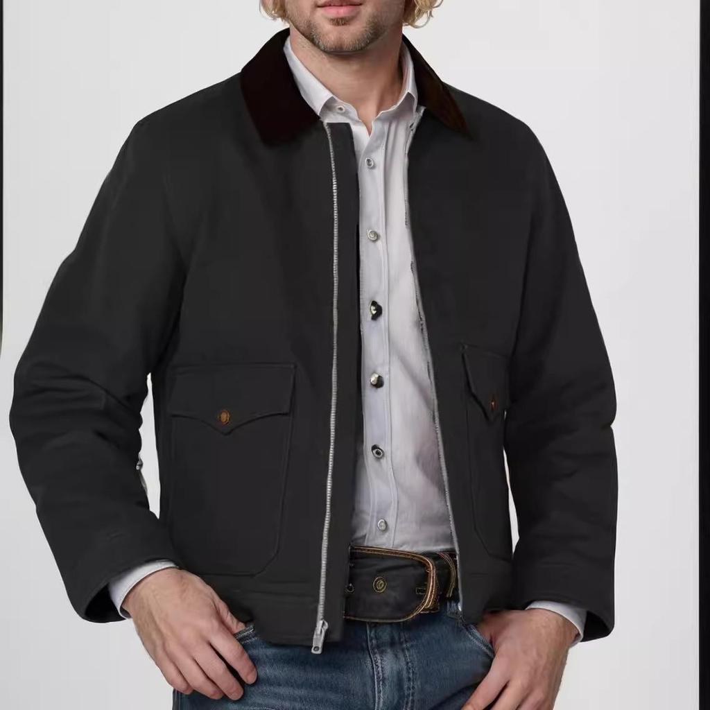 2024 Men's Color-Block Zipper Cardigan Jacket for Spring and Autumn