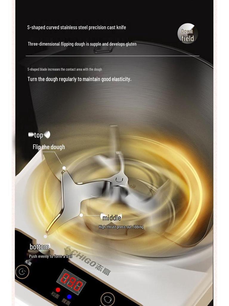 Compact Multifunctional Dough Mixer: All-in-One Automatic Kneading and Fermentation Machine for Household Use