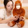 Realistic Gorilla Plush Toy Soft Stuffed Monkey with Movable Limbs & Detailed Fingers Convertible Backpack Shoulder Bag Cuddly Companion for Kids