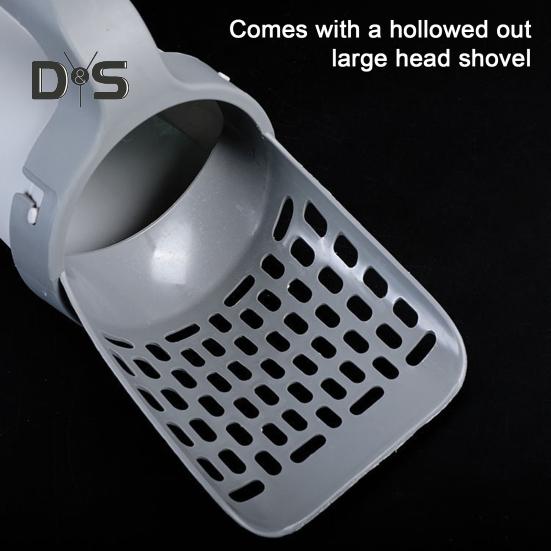 Katzenstreuschaufel, tragbarer Katzenstreuschaufelhalter mit Müllbehälter, Katzenkot-Siebschaufel mit Abfallbeuteln für Hauskatzen