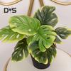 Artificial Monstera Leaves Vivid Fresh Keeping 9 Forked Fake Potted Green Plant Leaves Party Supplies