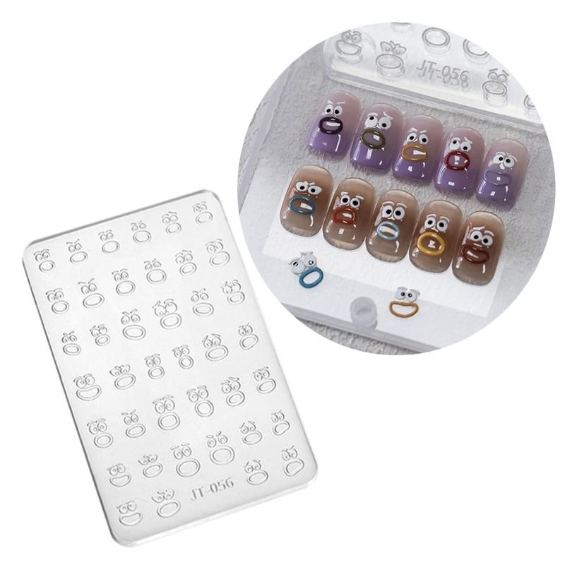 Flower Nail Art Silicone Mold 3D Butterfly Embossing Gel Print Stencil Nail Carving Template Tool for DIY Nail Art Decors