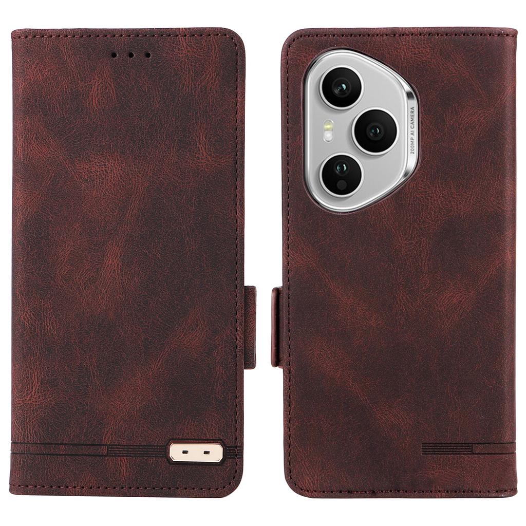 For Honor 400 Pro 5G (Global) Case Leather Wallet Flip Phone Cover with Hardware Decor