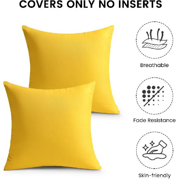 Premillow Outdoor Pillow Covers Set of 2, Decorative Farmhouse Waterproof Pillow Covers, Solid Linen Pillowcase Cushion Covers for Patio Garden