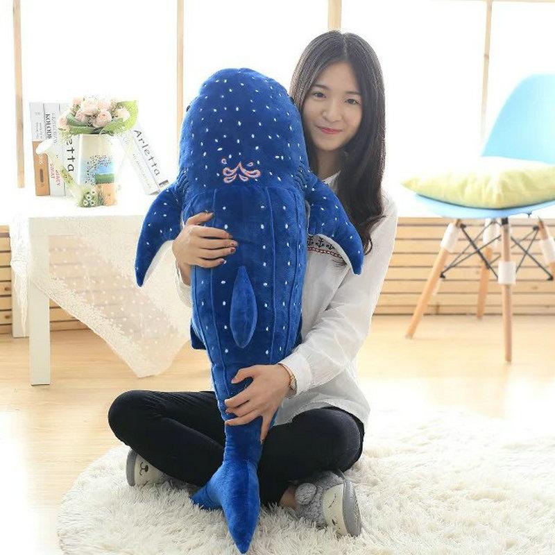 50-120cm Large Size New Style Blue Shark Plush Toys Big Fish Cloth Doll Whale Stuffed Animals Children Birthday Gift