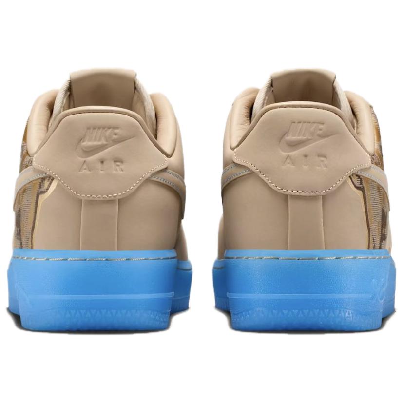 Nike Air Force 1 Low Top Skateboard Schuhe Unisex Braun Blau IH1018-200