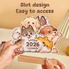 2026 Cute Cat Dog Card Insert Desk Calendar Office Home Monthly 12Month Family Planner Organizer New Year Calendar Desktop Decor