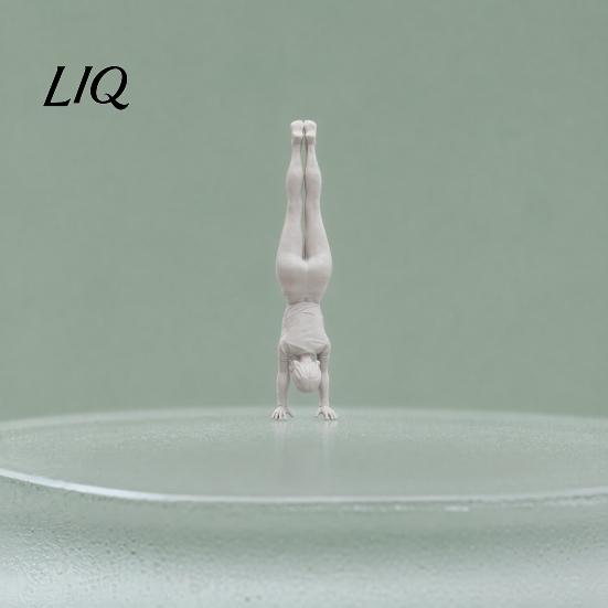Simple Style Ornament Inverted Girl Figurine, 3D Printed Athlete Statue, White Modern Home Decor Sporty Sculpture for Table Shelf Statue