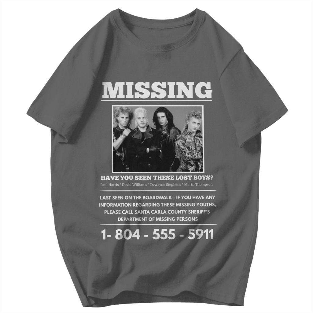 Men T Shirt Missing Horror Movie The Lost Boys Cotton Y2K Graphic Crewneck Unisex Tops T Shirts