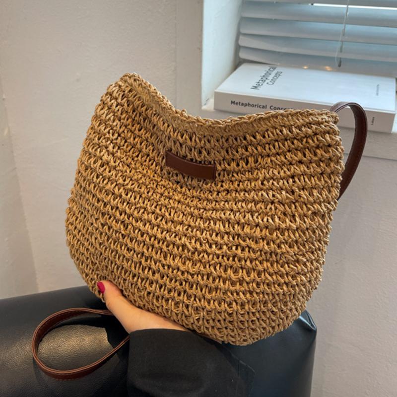 Woven Summer Fashion Straw Bag Beach Holiday Crossbody Bag Shopping Large Capacity Shoulder Handbag Messenger Ladies Women