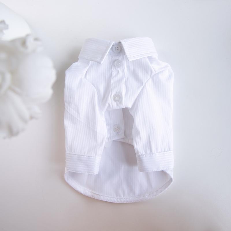 Cat Dog Shirt Boy Dog Clothes Wedding Costume Yorkies Pomeranian Shih Tzu Maltese Poodle Bichon Frise Pet Clothing Apparel White