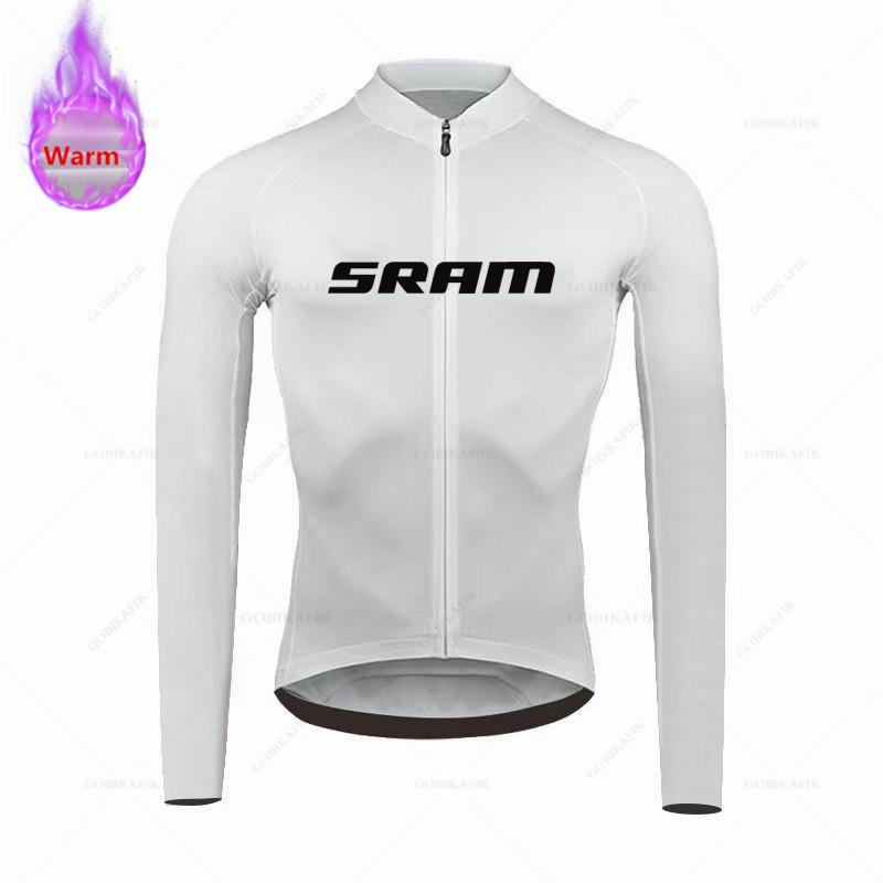 Sram Team Oblečení na cyklistiku Teplé 2026 Zimní Termální Fleecové Cyklistické Oblečení Pánské Dresy Oblek Venkovní Jízda na Kole MTB Bib Šortky Set