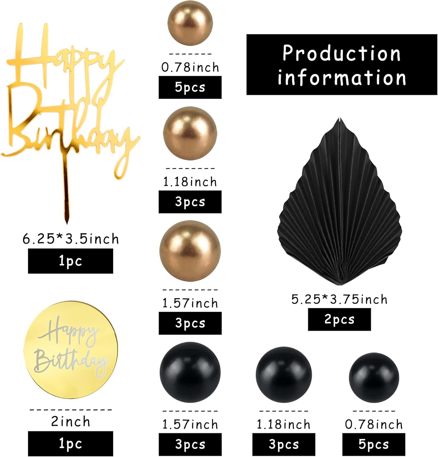 Topper per Torta di Buon Compleanno in Acrilico Topper per Torta a Forma di Sfera Topper da Inserire nella Torta Decorazioni per Torta di Compleanno p