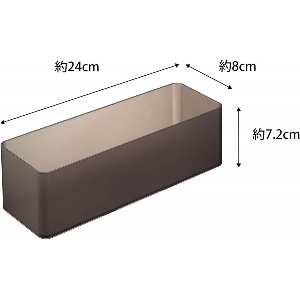 Yamazaki Tiefziehschubladen-Organizer-Etui Set aus 2 Stück Schwarz Ca.. B8 T24 H7,2cm Turm
